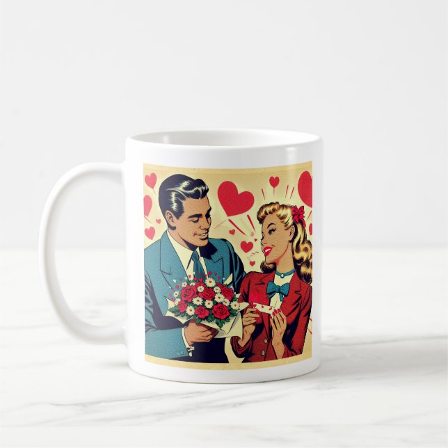 Taza De Café Sassy Vintage Valentine (Izquierda)