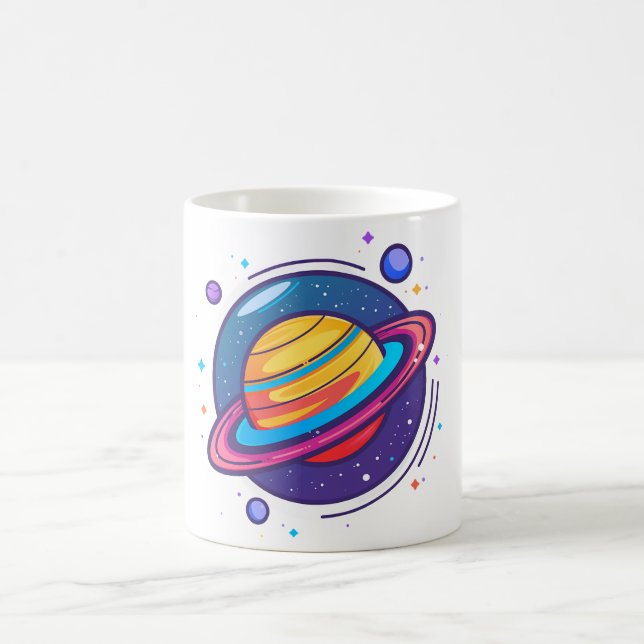 Taza De Café Saturn Planet Coffee Mug – Cosmic Design for Space (Centro)