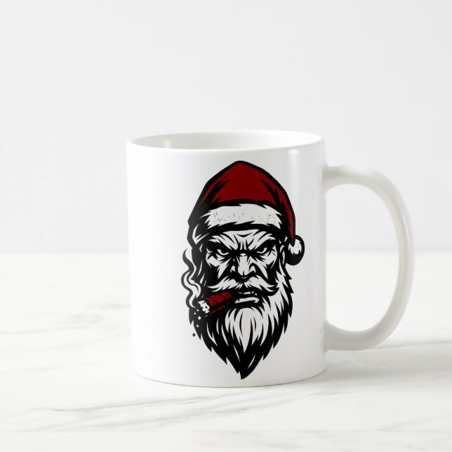Taza De Café Savage Santa Claus Smoking Cigar Christmas  (Derecha)
