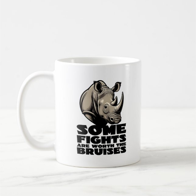 Taza De Café Save The Rhino Resilience Fight Design. (Izquierda)