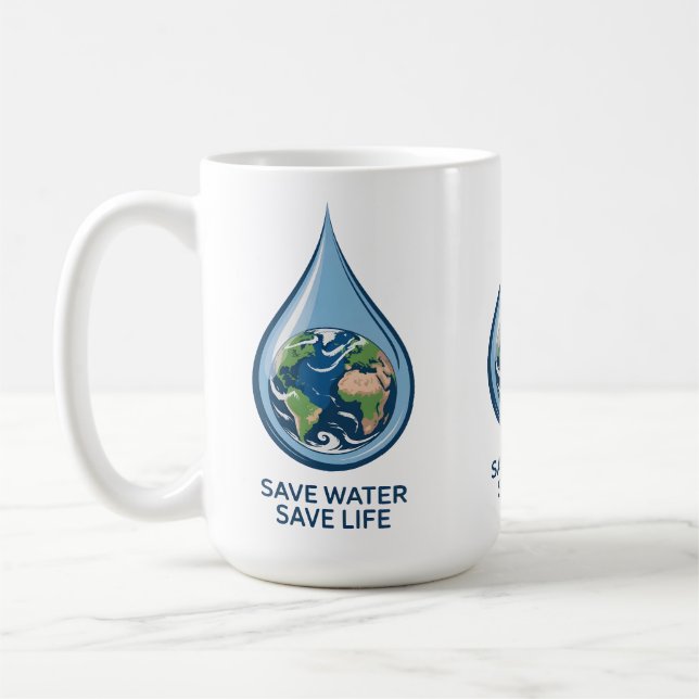 Taza De Café Save Water Save Life (Izquierda)