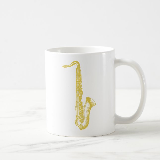 Taza De Café Saxofón de cobre amarillo (Derecha)