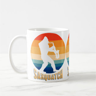 Taza De Café Saxquatch Divertido Un Saxo Y Un Sasquatch Tocando