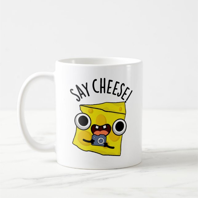 Taza De Café Say Cheese Funny Photographer Pun (Izquierda)