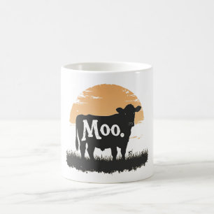 Taza De Café Say Moo — Cute Cow Silhouette