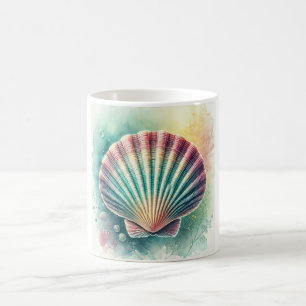 Taza De Café Scallop in Serene Waters 071124AREF116 - Watercolo