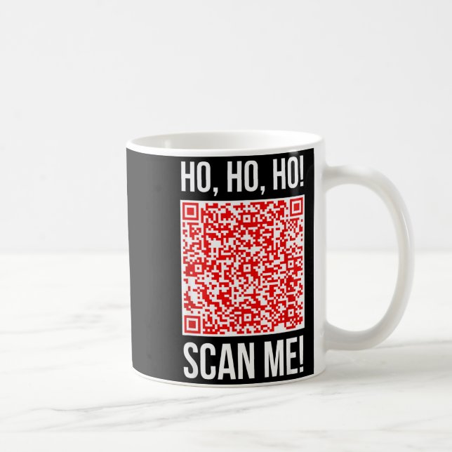 Taza De Café Scan Me! Qr Scan Me Joke Funny Santa Merry Christm (Derecha)