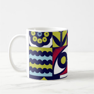 Taza De Café Scandinavian or retro style graphic pattern. Hand-