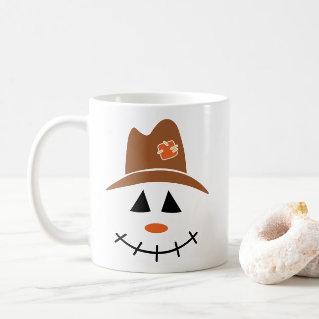 Taza De Café Scarecrow Faces Fall Coffee Mug (Con donut)
