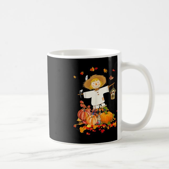 Taza De Café Scarecrow Otoño Hola Caída Calabaza Acción de Grac (Derecha)