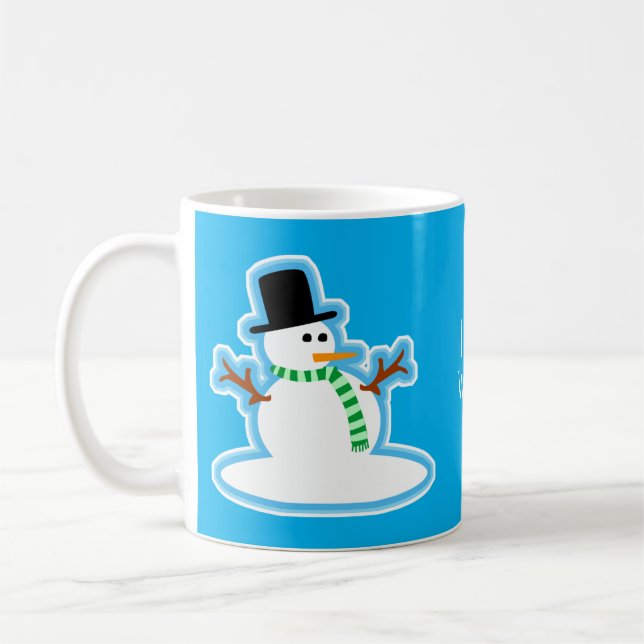 Taza De Café Scarf Con Snowman Cute Winter Design (Izquierda)