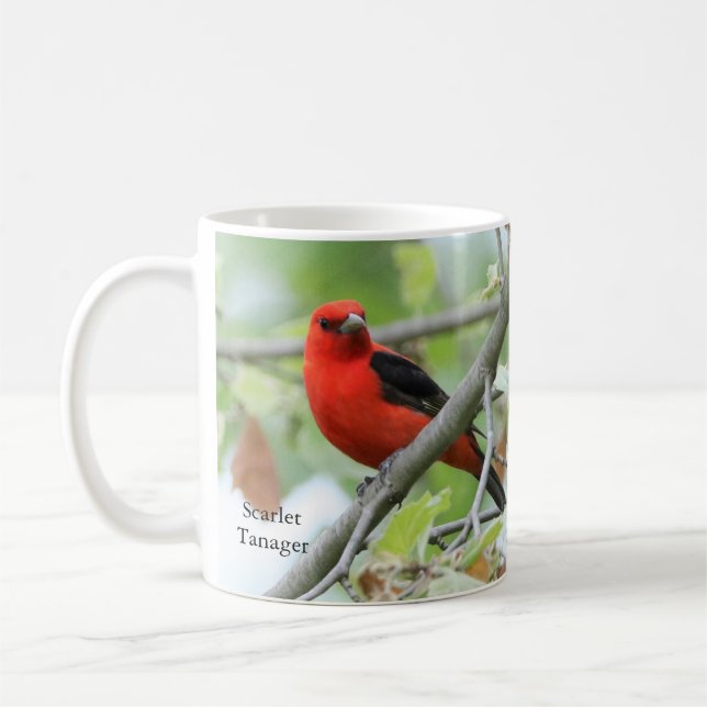 Taza De Café Scarlet Tanager Mug por Birding Collectibles (Izquierda)