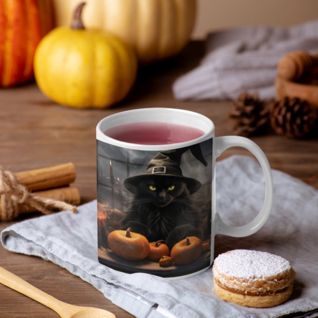 Taza De Café Scary Halloween Cat 16 Mug (Scary Halloween Characters version 16 Mug
)