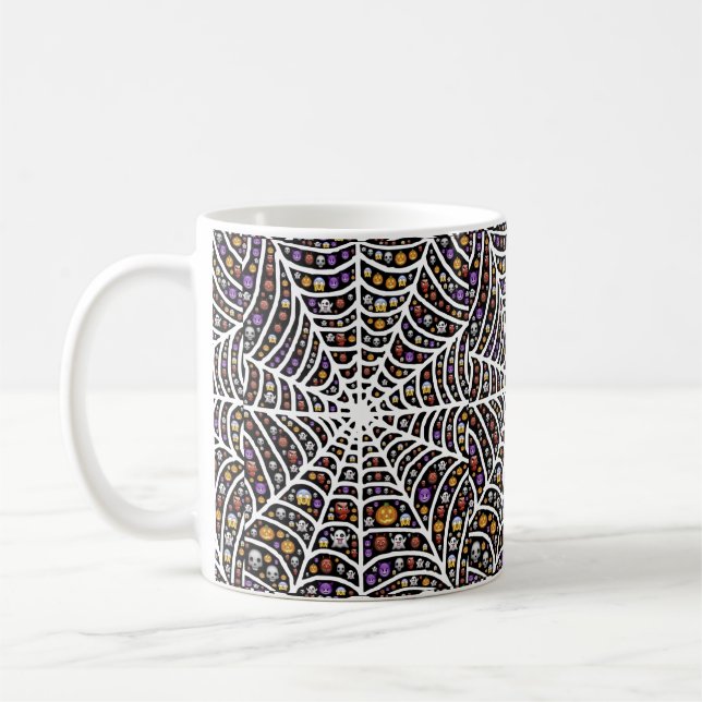 Taza De Café Scary Spooky Cobweb Collage Coffee Mug (Izquierda)