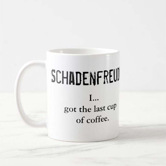 Taza De Café Schadenfreude contra Glückschmerz (Izquierda)