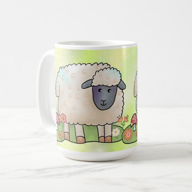 Taza De Café Schaf auf der Weide (Anverso izquierdo)