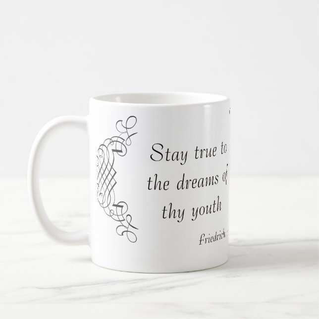 Taza De Café Schiller: Permanezca verdad a los sueños de thy (Izquierda)