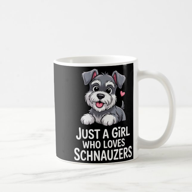 Taza De Café Schnauzer Art For Women Girls Kids Mini Schnauzer  (Derecha)
