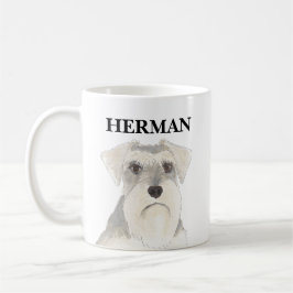 Taza De Café Schnauzer blanco y gris personalizado