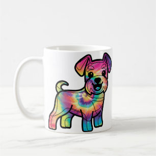 Taza De Café Schnauzer Colorido: Delicia de Tie Dye