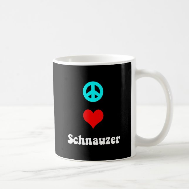 Taza De Café Schnauzer del amor de la paz (Derecha)