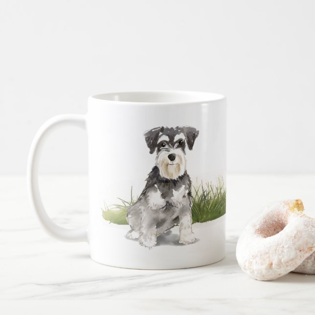Taza De Café Schnauzer en miniatura (Con donut)