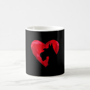 Taza De Café Schnauzer Heart Silhouette Día de San Valentín Dog