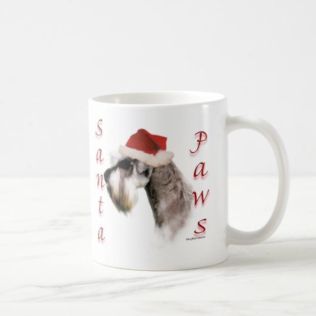 Taza De Café Schnauzer Santa Paws en miniatura (Derecha)
