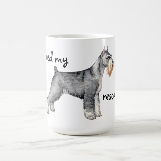 Taza De Café Schnauzer Standard de rescate (Centro)