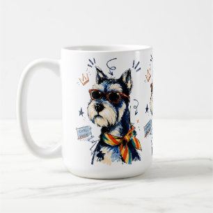 Taza De Café Schnauzer Tipo Cool con Gafas de Sol