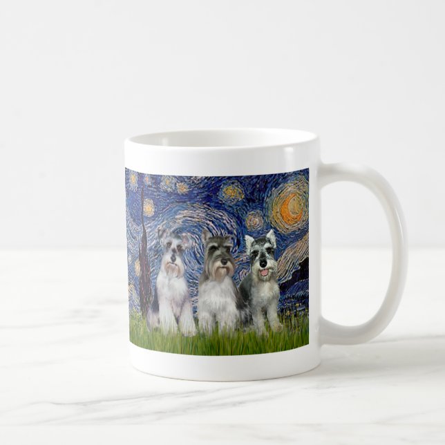 Taza De Café Schnauzers (3) - Noche estrellada (Derecha)
