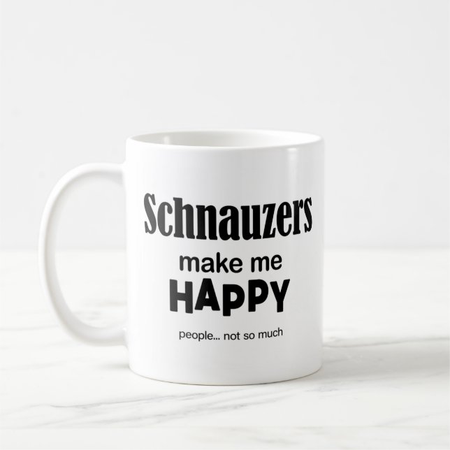 Taza De Café Schnauzers me hace feliz (Izquierda)