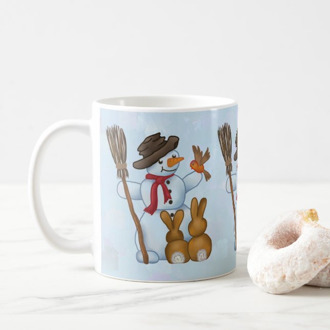 Taza De Café Schneemann mit Tieren (Con donut)