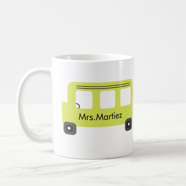 Taza De Café School Bus Driver Yellow Bus Teacher (Izquierda)