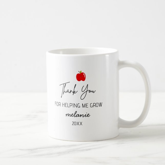 Taza De Café School Supply Rainbow Custom Teacher Thank your  (Derecha)