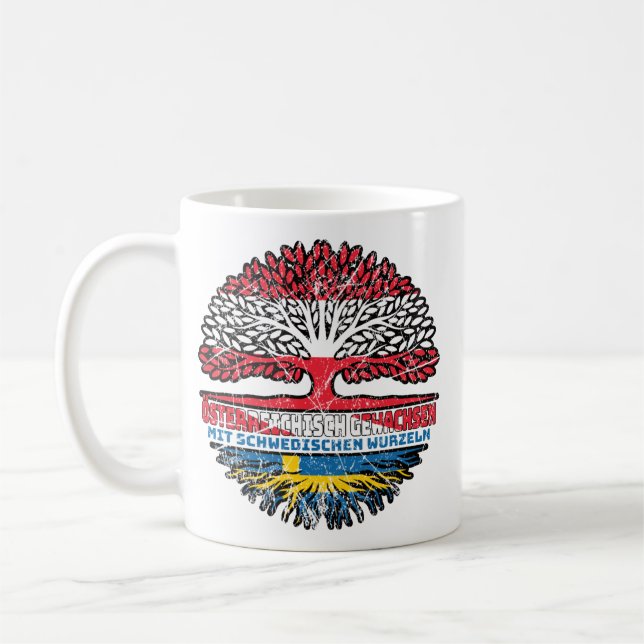 Taza De Café Schweden Schwedisch Österreichisch Österreich Baum (Izquierda)