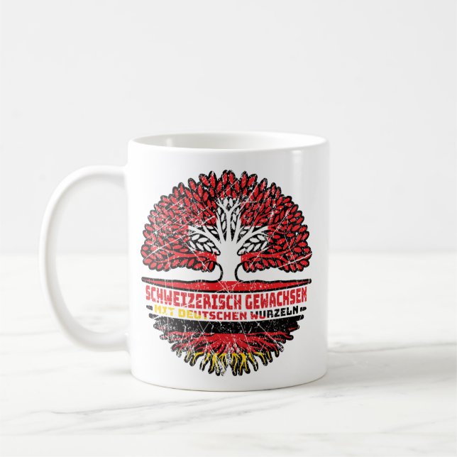 Taza De Café Schweiz Schweizer Deutsch Deutschland Baum Wurzel (Izquierda)