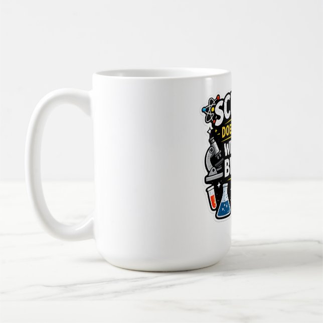 Taza De Café Science Over Belief – Funny Science Quote Design (Izquierda)