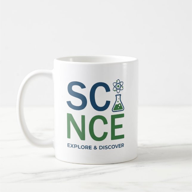 Taza De Café Science Teacher Typography Design (Izquierda)