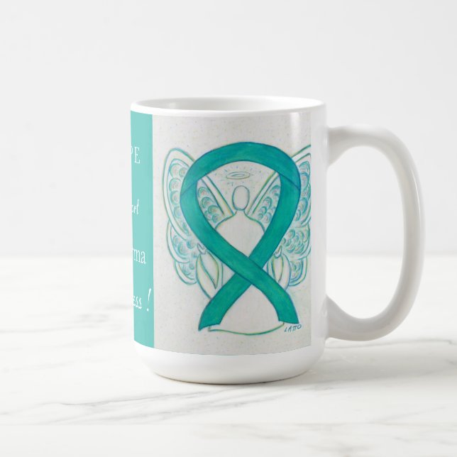 Taza De Café Scleroderma Awareness Ribbon Angel Personalizado M (Derecha)