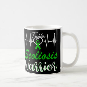 Taza De Café Scoliosis Warrior Heartbeat Fiesta Cinta Verde Lov