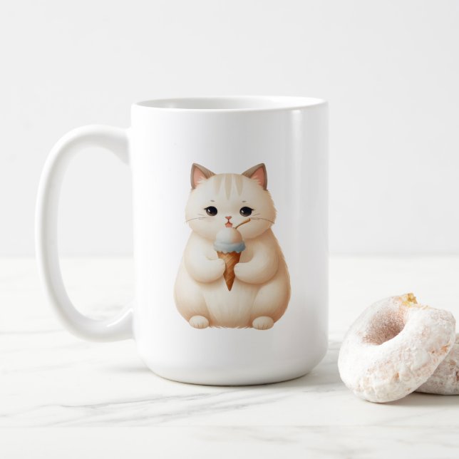 Taza De Café Scoop & Snuggles Helados Cone Kitten (Con donut)