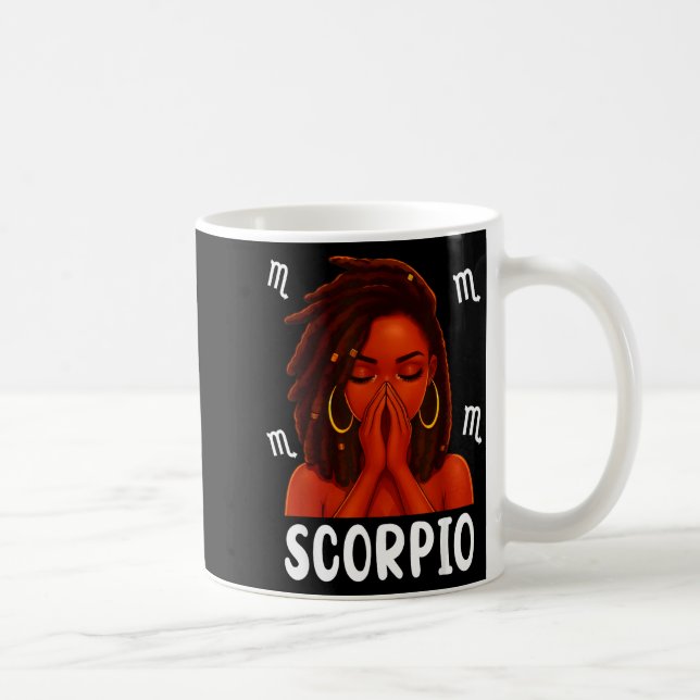 Taza De Café Scoro Loc'd Black Woman Pray Christian Zodiac Birt (Derecha)