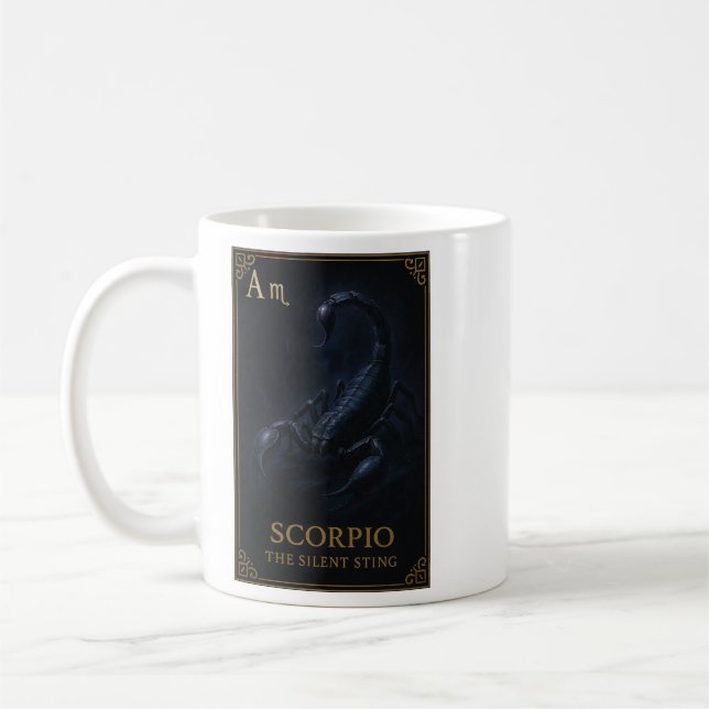 Taza De Café Scorpio Zodiac Art – Dark Celestial Scorpion (Izquierda)