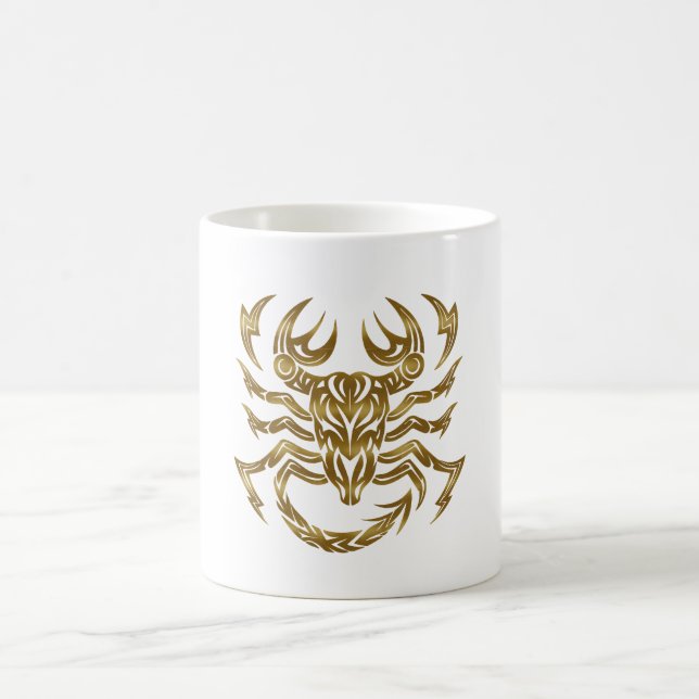 Taza De Café Scorpio Zodiac - Oro tribal (Centro)