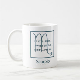 Taza De Café Scorpio Zodiac Rótulo Fun Cita Azul Texto Cumpleañ