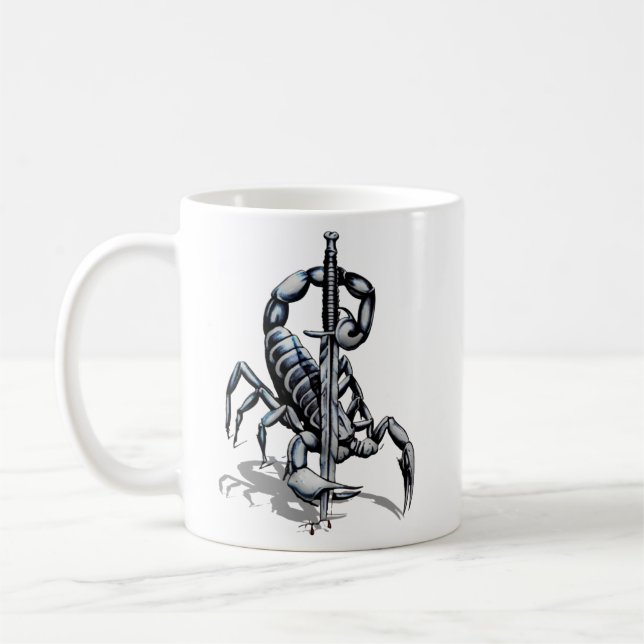 Taza De Café Scorpion, Sombrero Sombrero De Camiseta De ilustra (Izquierda)