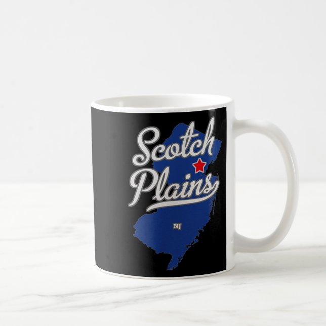 Taza De Café Scotch Plains New Jersey Nj Map  (Derecha)