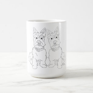 Taza De Café Scottie Dog Duo