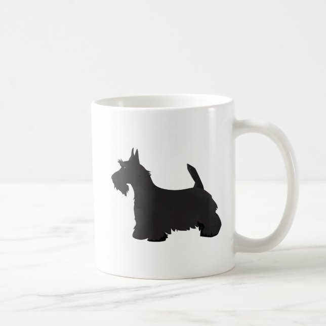 Taza De Café Scottie Scottish Terrier Basic Breed SIlhouette (Derecha)